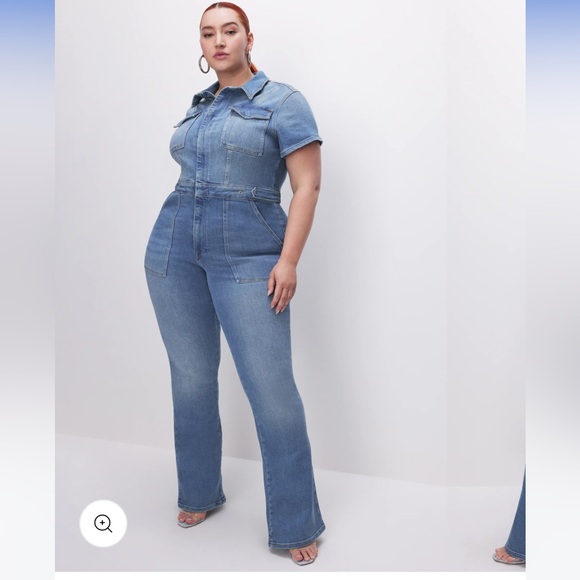 LAST OFFER! Good American Fit For Success Bootcut Denim Jumpsuit Sz 6 (18) 3XL - Picture 16 of 17